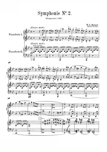 Symphonie N°40, deux piano Partitions gratuites
